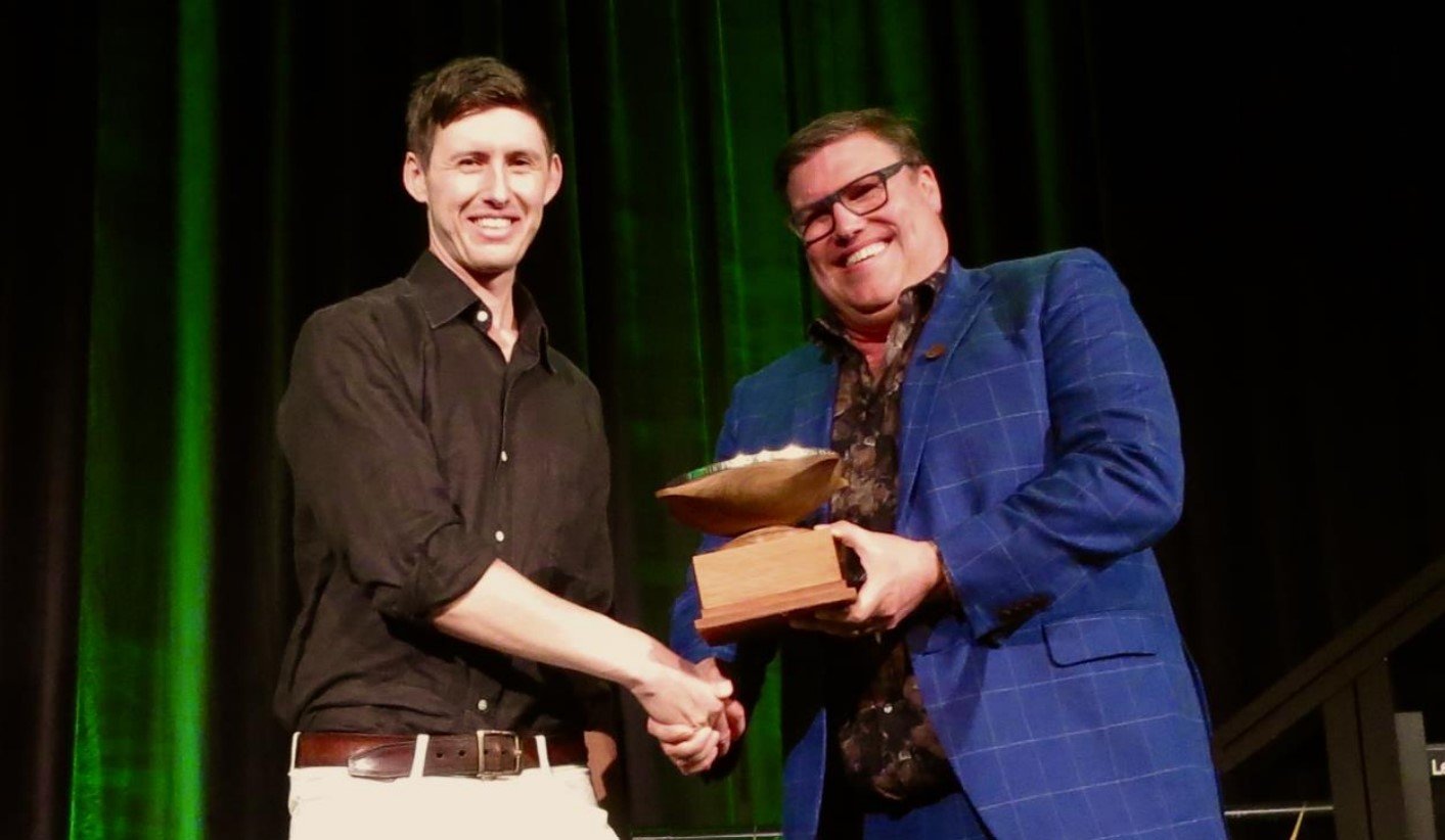 Chris receiving the Prince of Wales Award for Sustainable Forestry